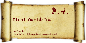 Michl Adriána névjegykártya